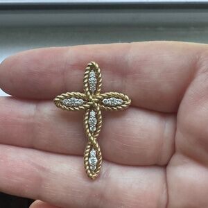 Roberto Coin Barocco Cross Pendant with Diamonds